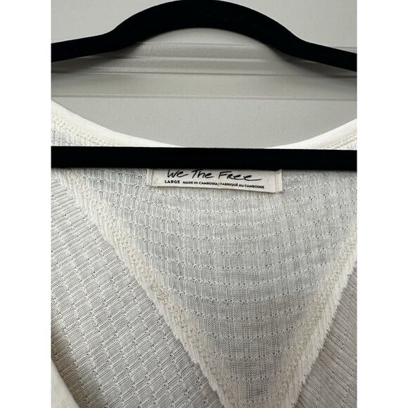 We The Free Citrine Henley Thermal Long Sleeve Tunic in Cream Size Large - Picture 3 of 9